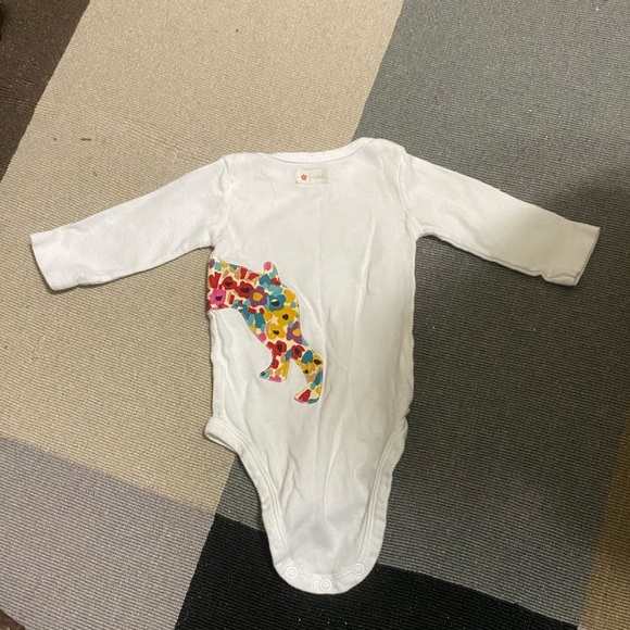 Carters brand dog onesie with floral print inside dog outline. Size 3mo - Picture 2 of 2